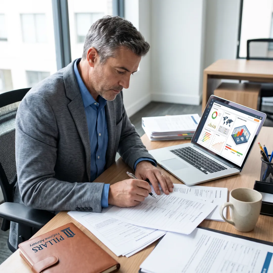 Compliance professional reviewing crypto exchange KYB records