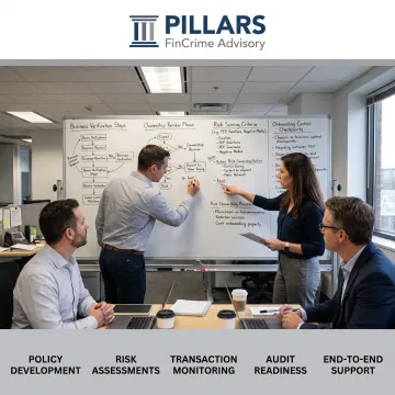 Team mapping a business verification compliance program
