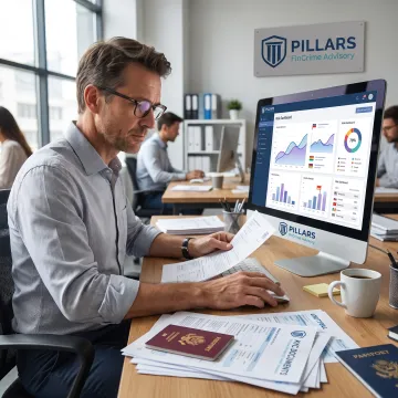 Compliance advisor reviewing KYC documentation