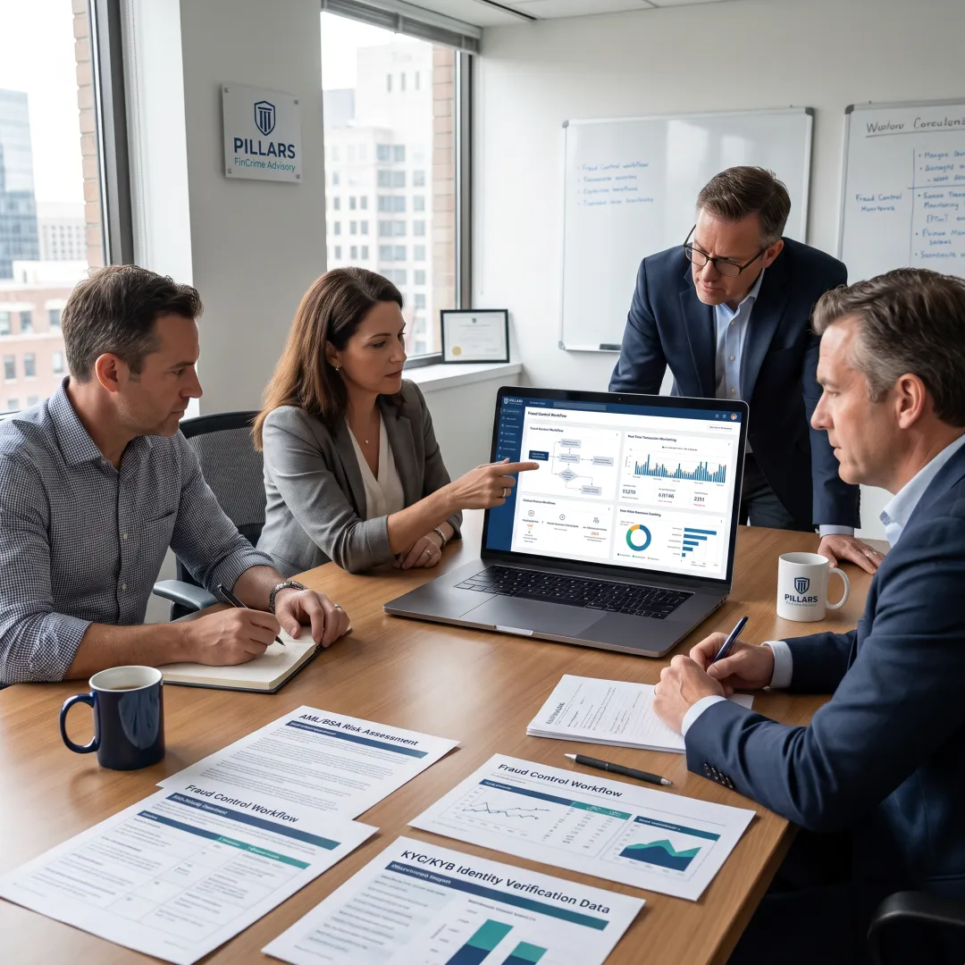 Team reviewing payment fraud control strategy