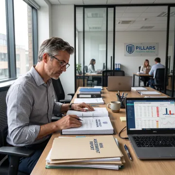 Consultant reviewing MSB compliance documents