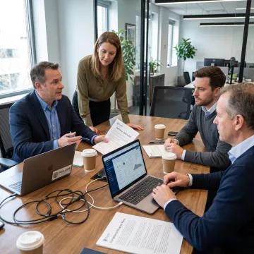 Advisor and payments team reviewing compliance program
