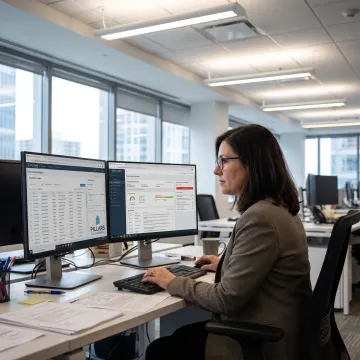 Digital currency compliance consultant reviewing risk controls