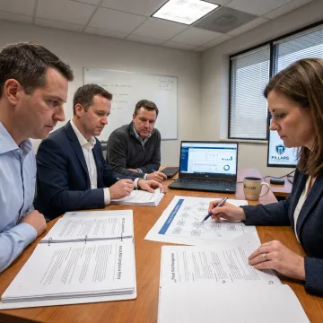 Team reviewing an AML compliance program