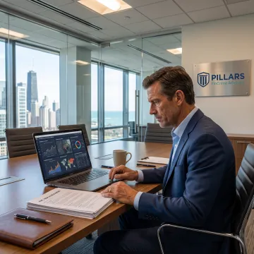 Compliance consultant reviewing AML risk controls