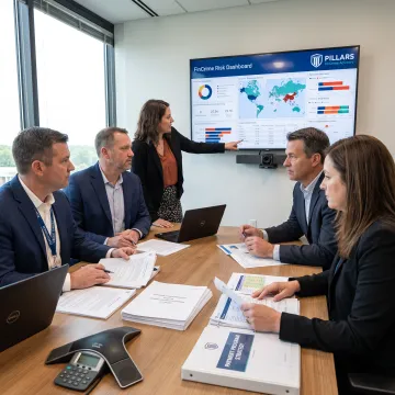 Credit union leaders reviewing compliance strategy