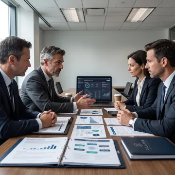 Advisor reviewing fintech mobile risk assessment