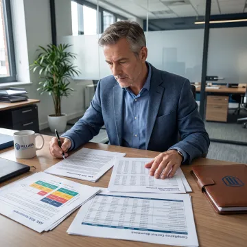 Compliance professional reviewing an AML risk assessment