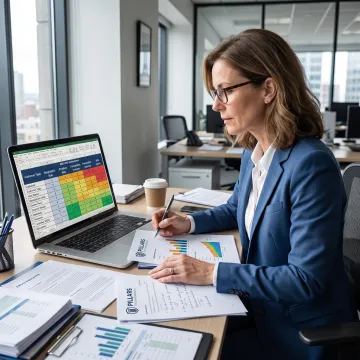 Compliance professional reviewing an AML risk assessment