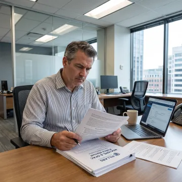 Credit union compliance professional reviewing BSA policy