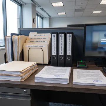 Organized digital compliance records on a secure workstation