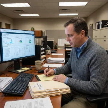 Community bank compliance professional reviewing SAR documentation