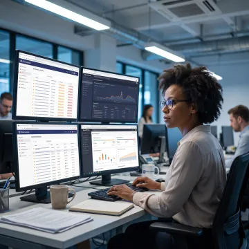 Compliance analyst reviewing crypto transaction monitoring alerts