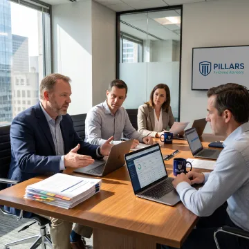 Fintech leaders meeting with a fractional BSA officer