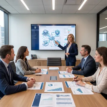 Credit union leaders reviewing BSA/AML reporting