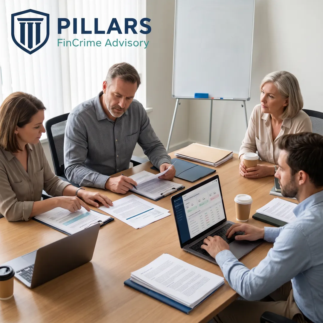 Advisor reviewing fintech compliance program