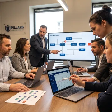 Team optimizing an AML compliance workflow
