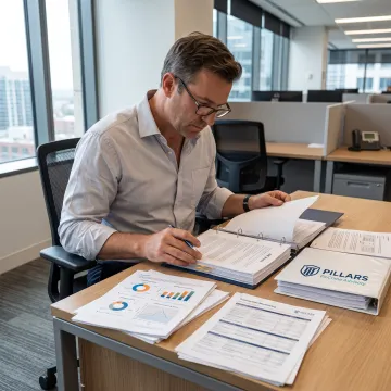 Compliance professional reviewing an AML program assessment