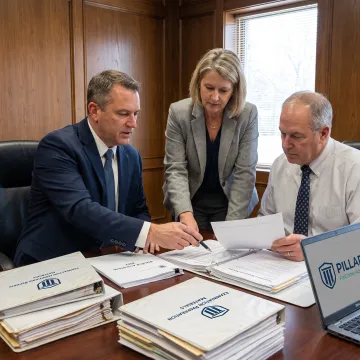 Compliance advisor reviewing credit union BSA program materials