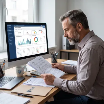 Payment compliance professional reviewing AML program controls