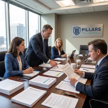 Community bank leaders reviewing BSA compliance strategy