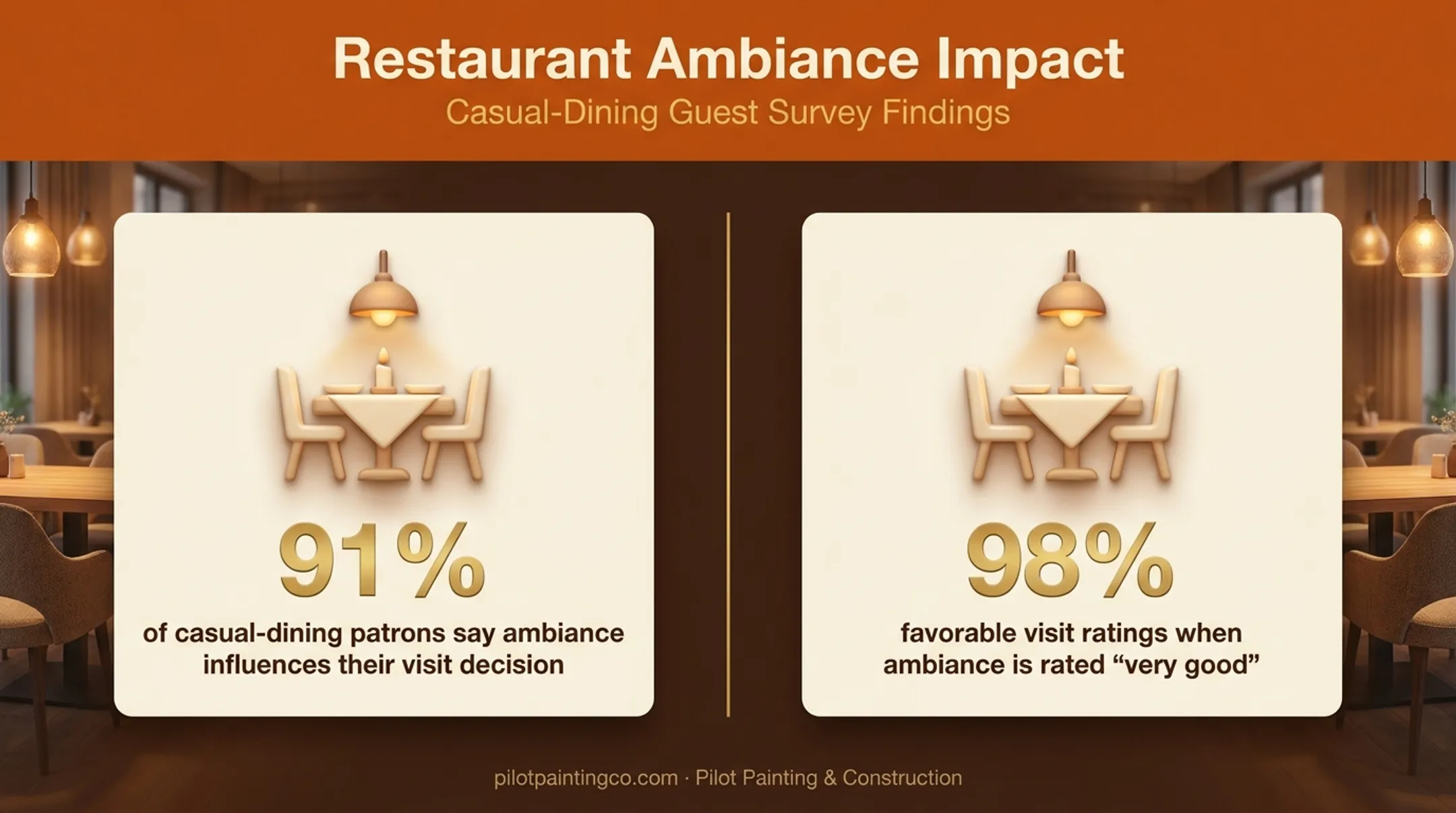 Restaurant ambiance impact on customer visit satisfaction statistics chart