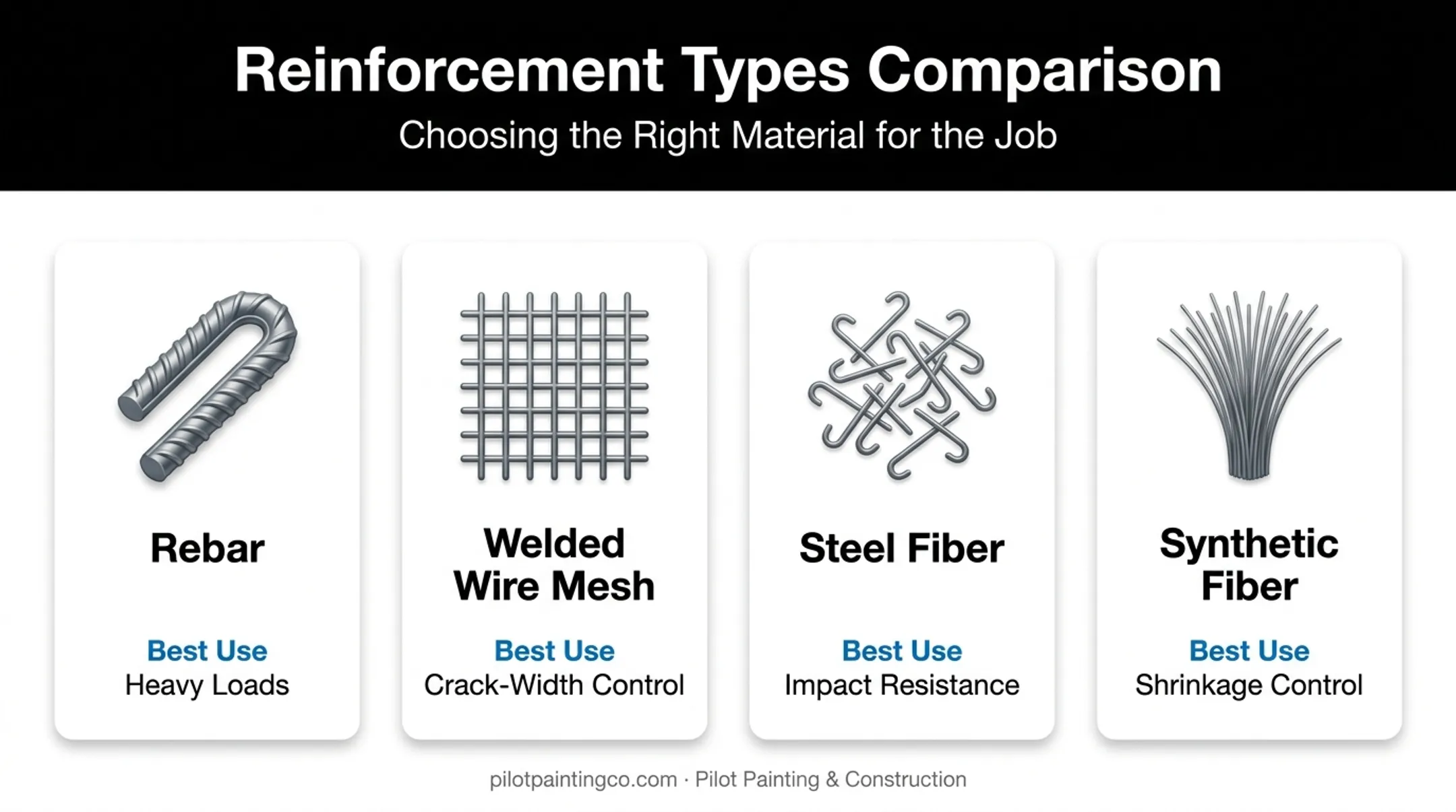 Concrete reinforcement options comparison for industrial floor slabs