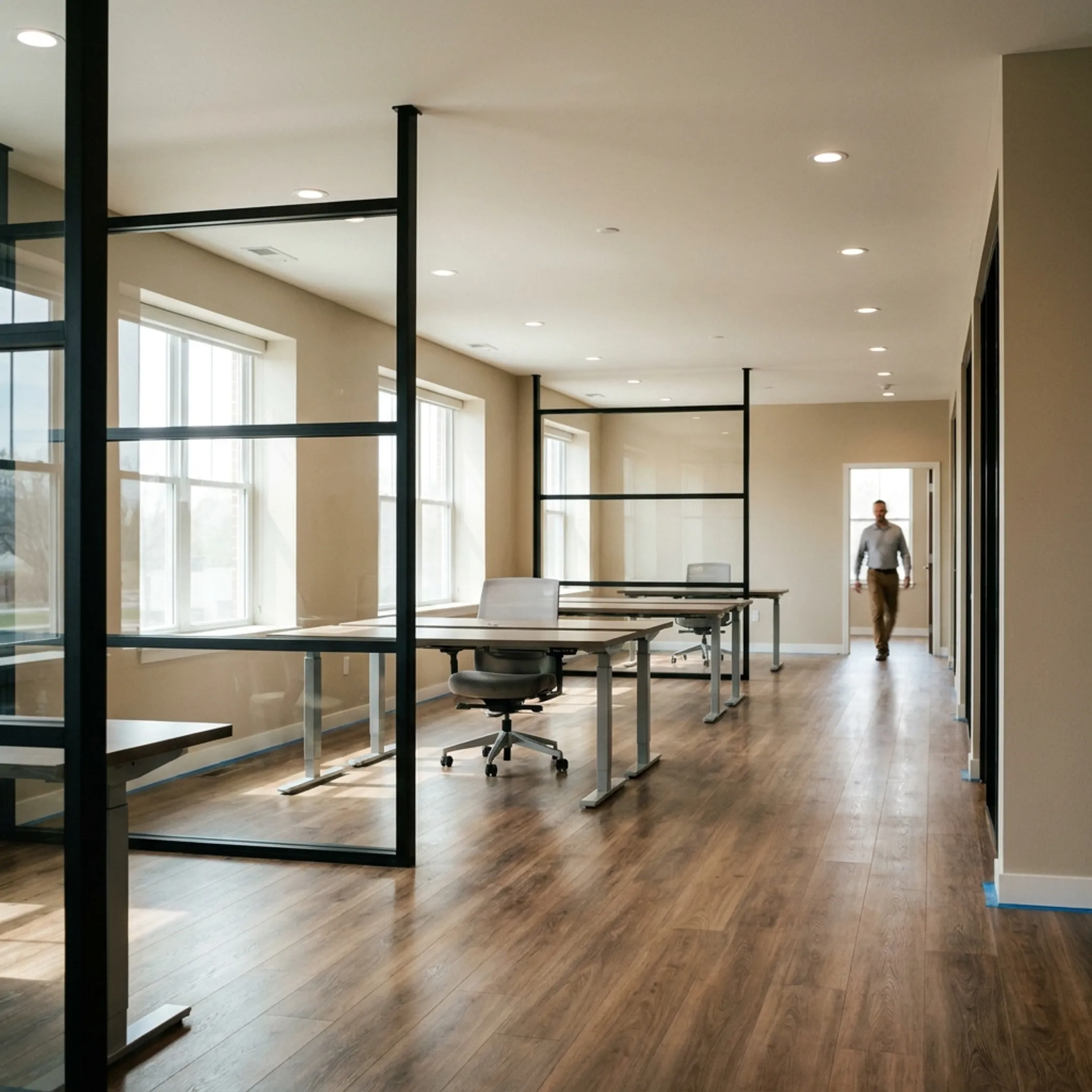 Finished commercial office workspace