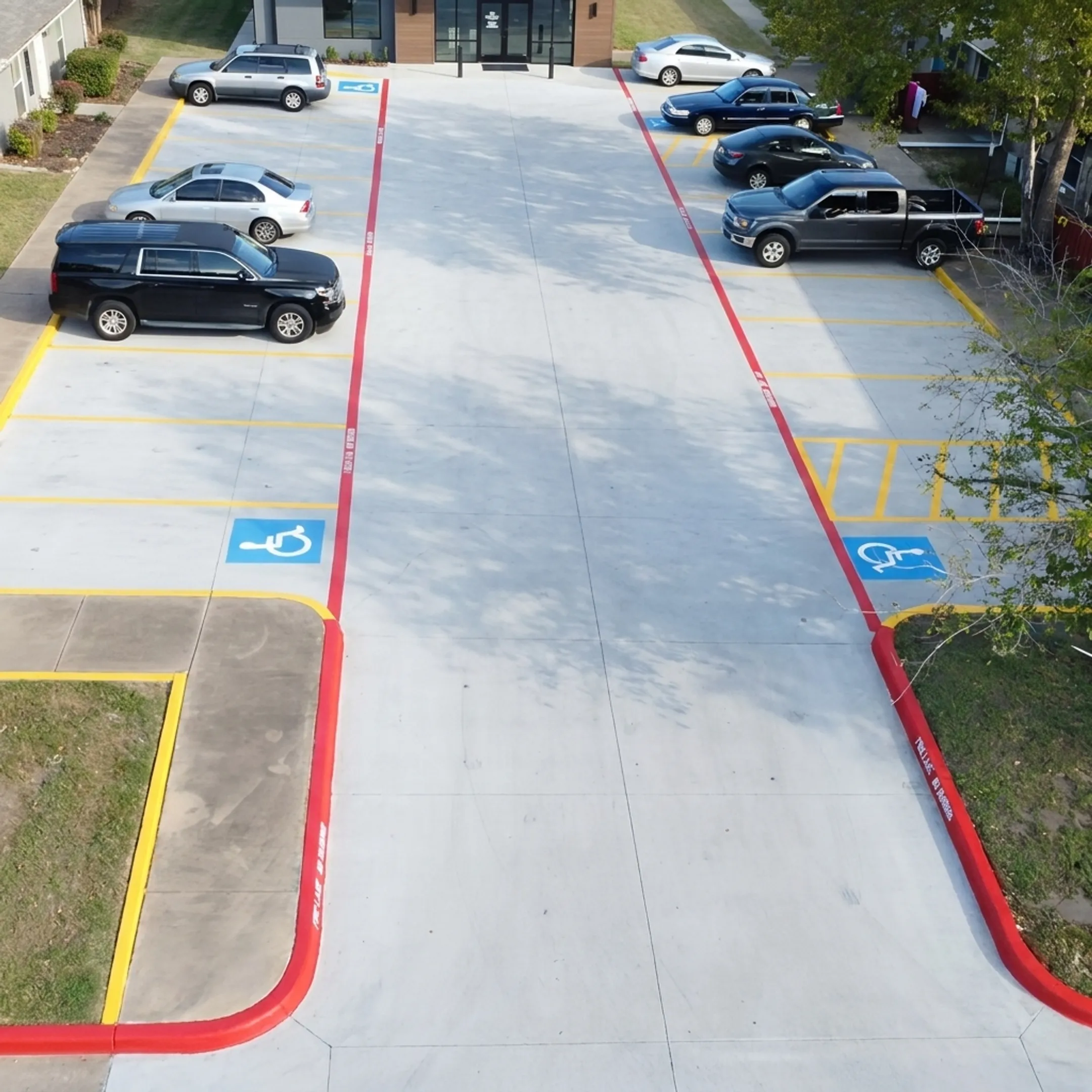 Restored concrete parking area at a commercial property