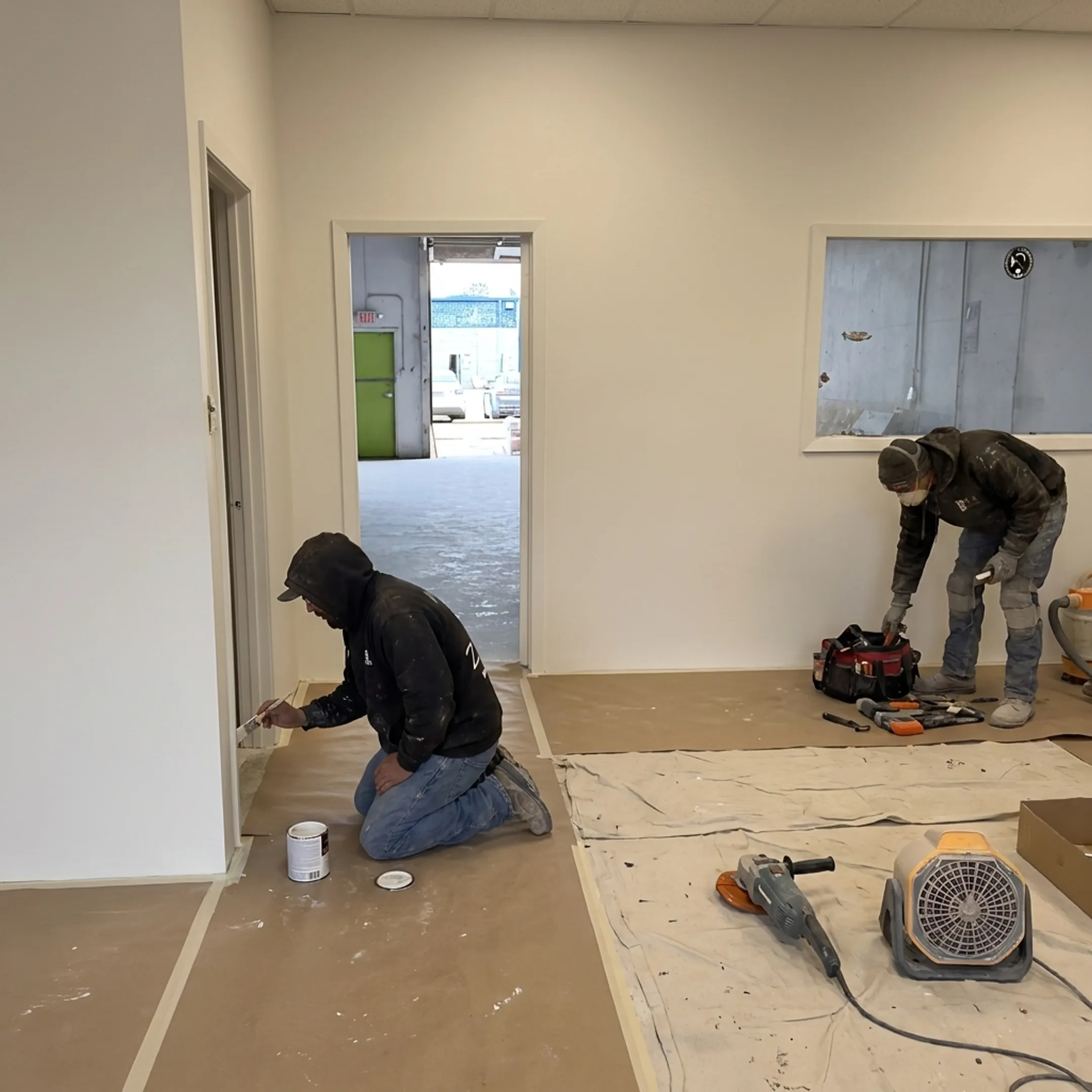 Freshly painted commercial office interior