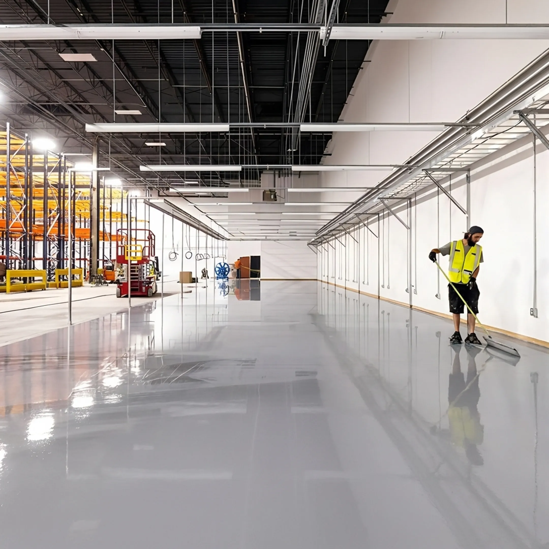 Finished epoxy floor in commercial space