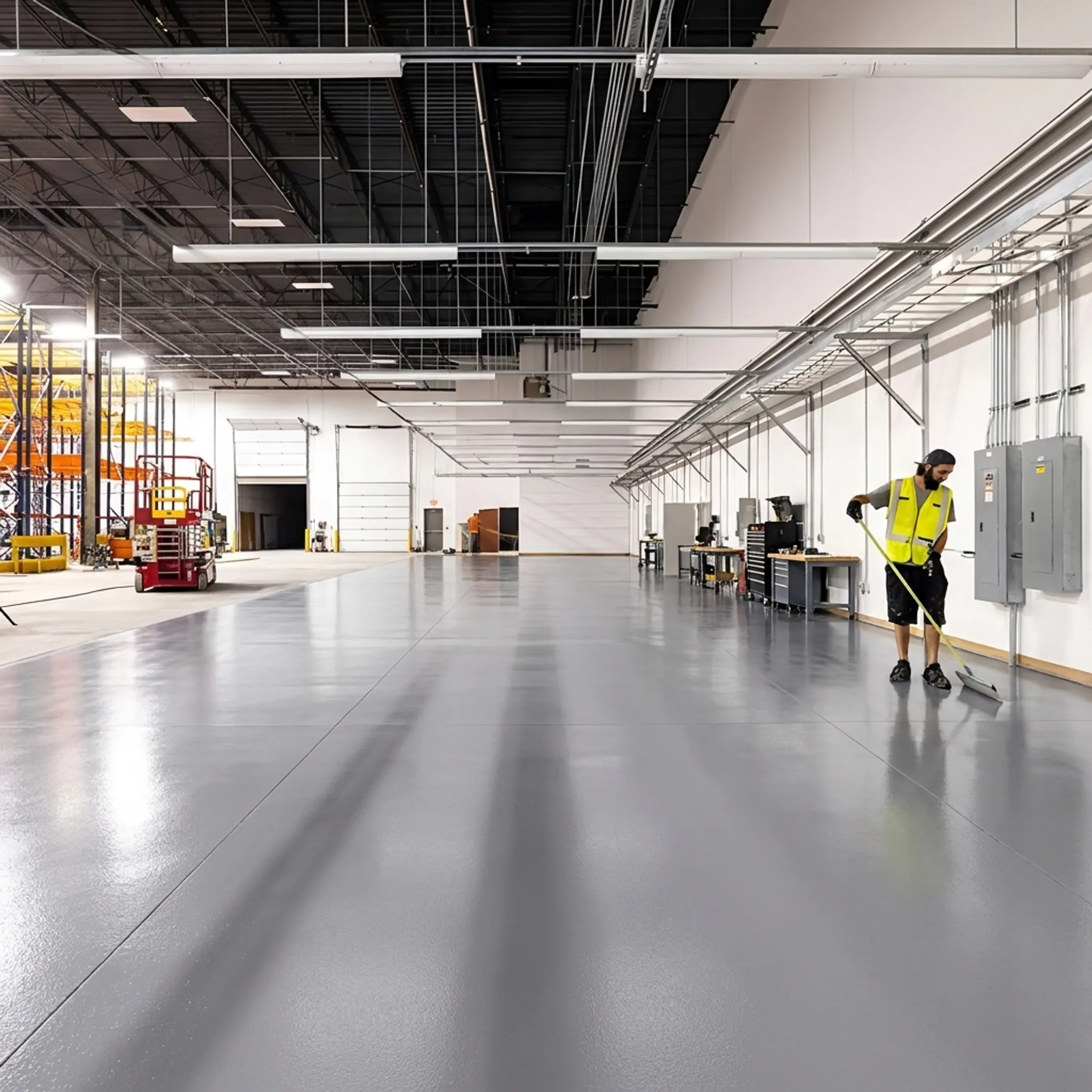 Finished epoxy floor in commercial facility