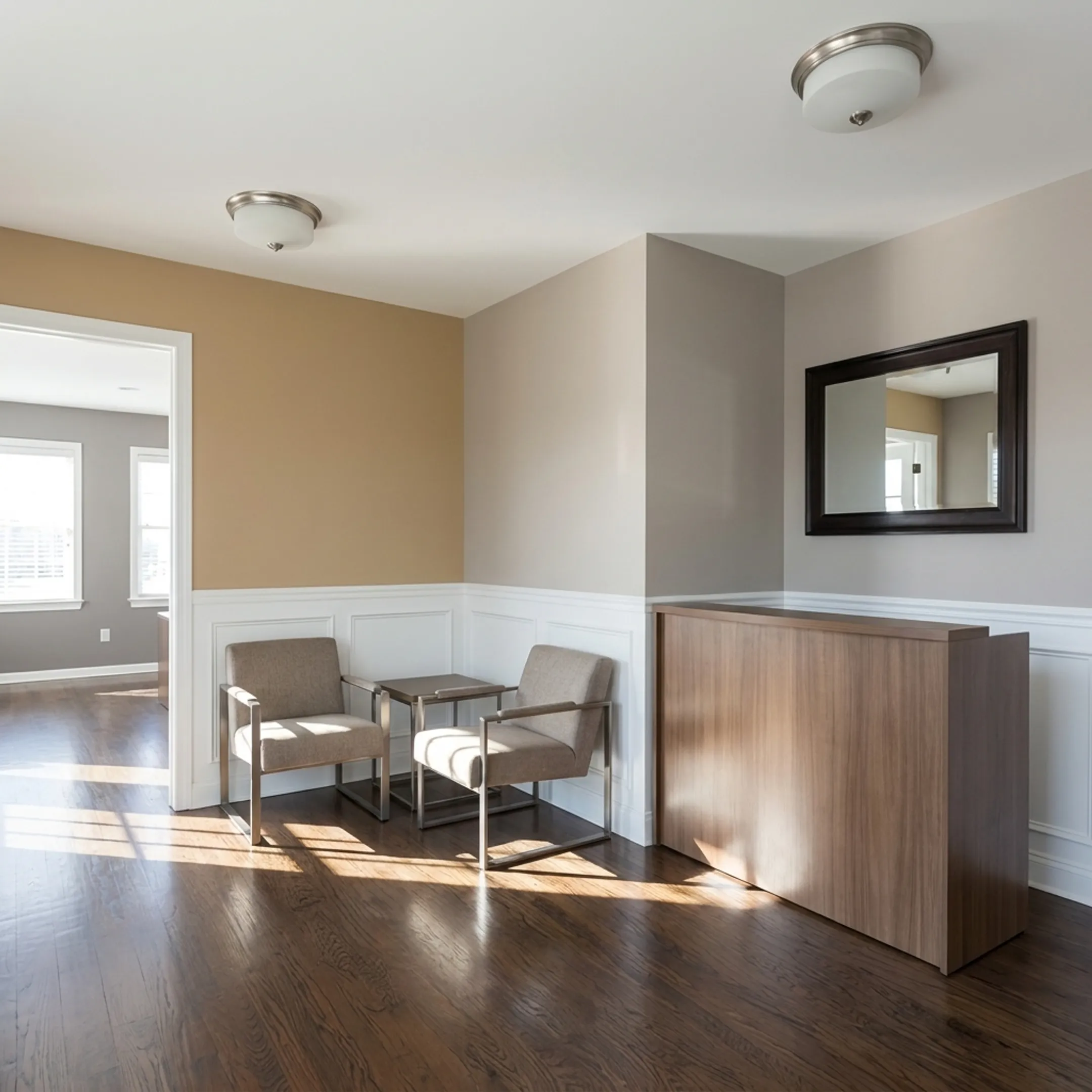 Freshly painted modern commercial reception area