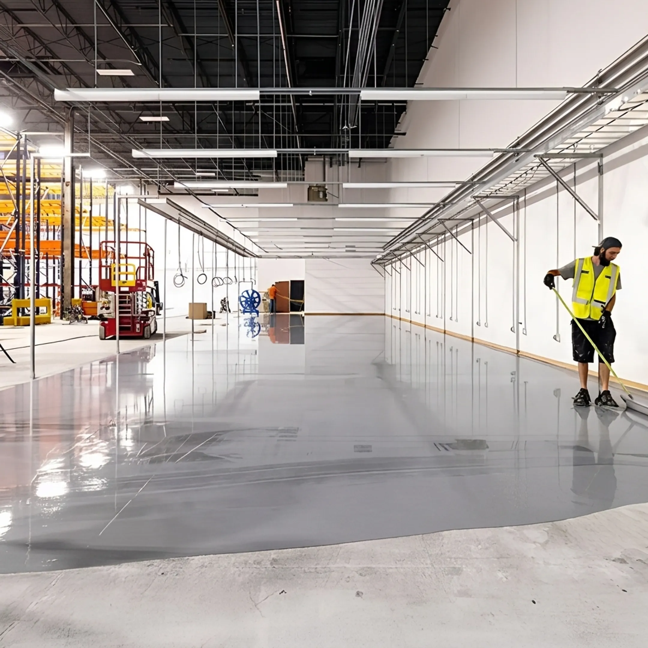 Finished polished concrete in commercial space