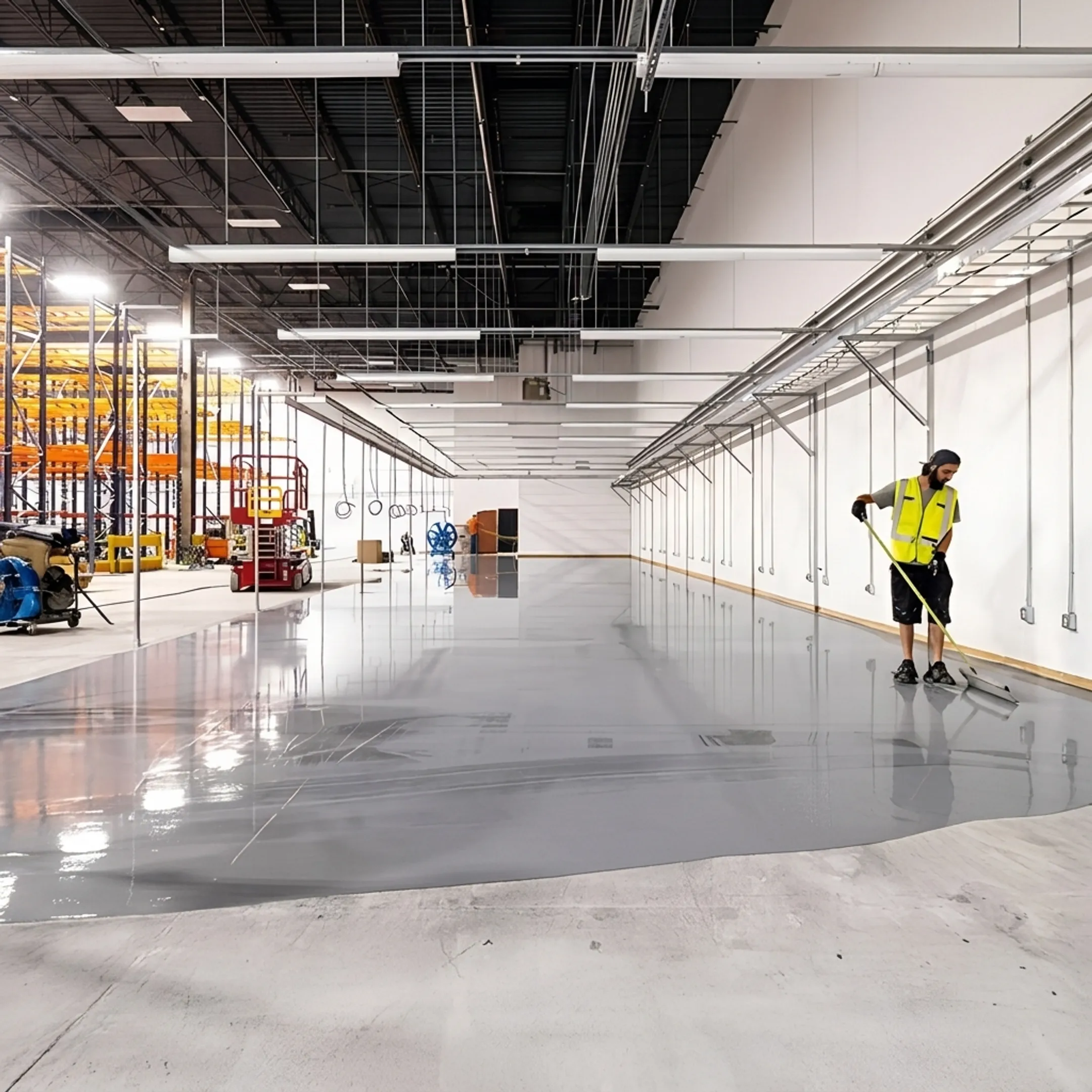 Finished commercial epoxy resin flooring