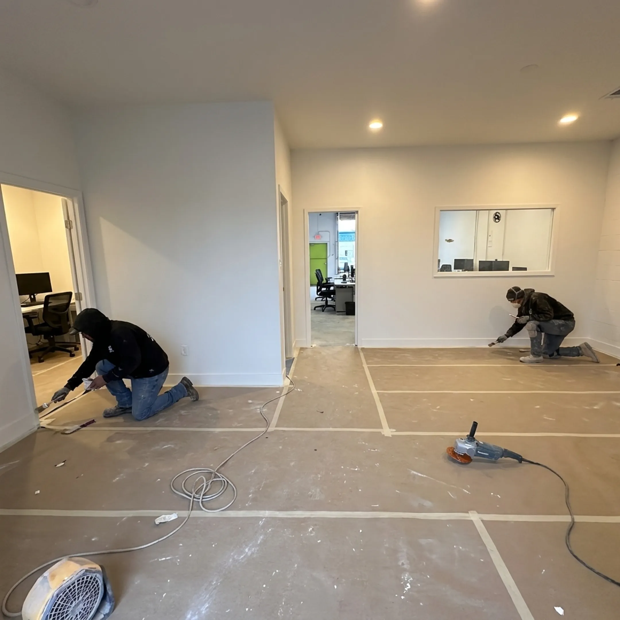 Freshly painted commercial office interior