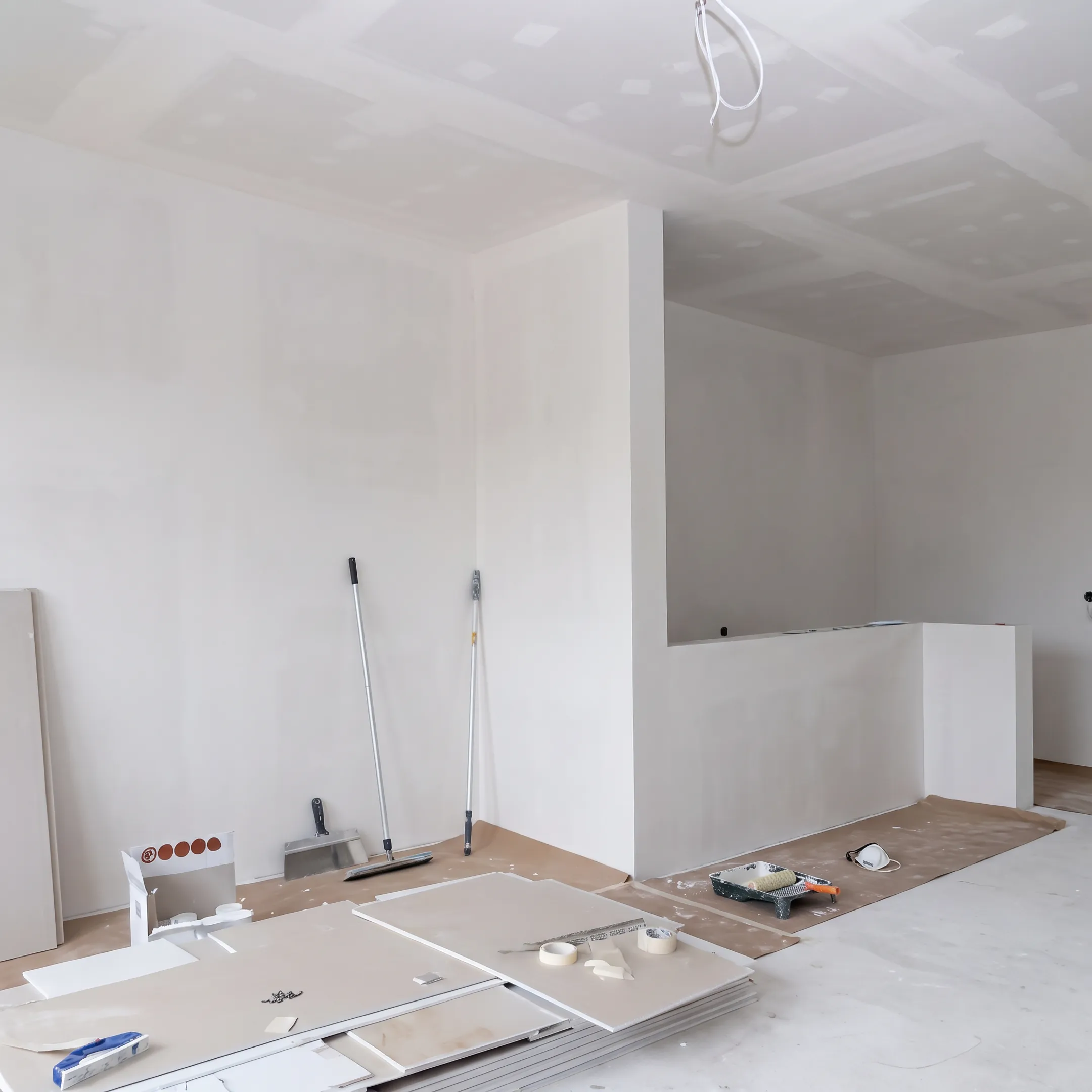 Smooth finished drywall in a commercial interior