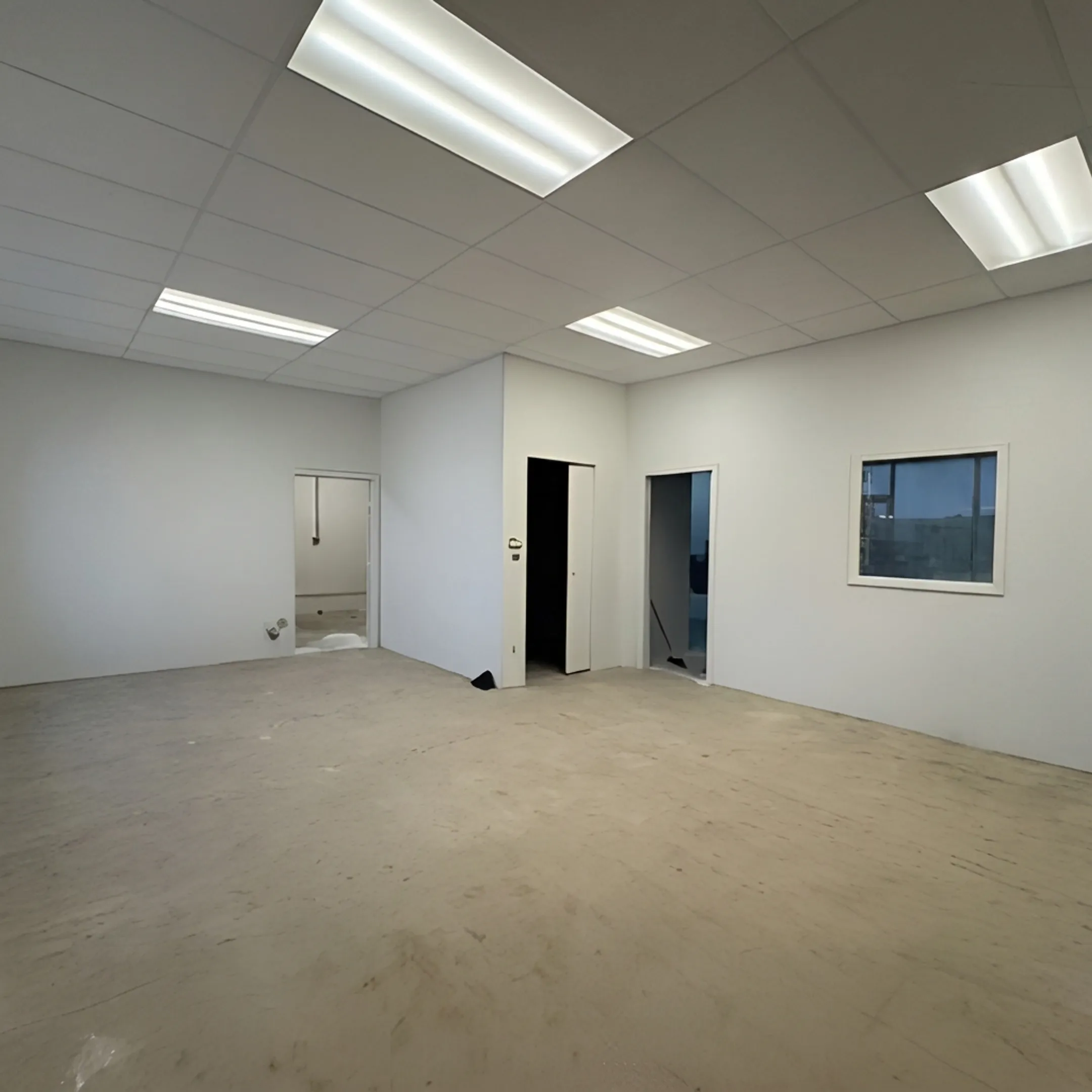 Finished commercial drywall in a modern office