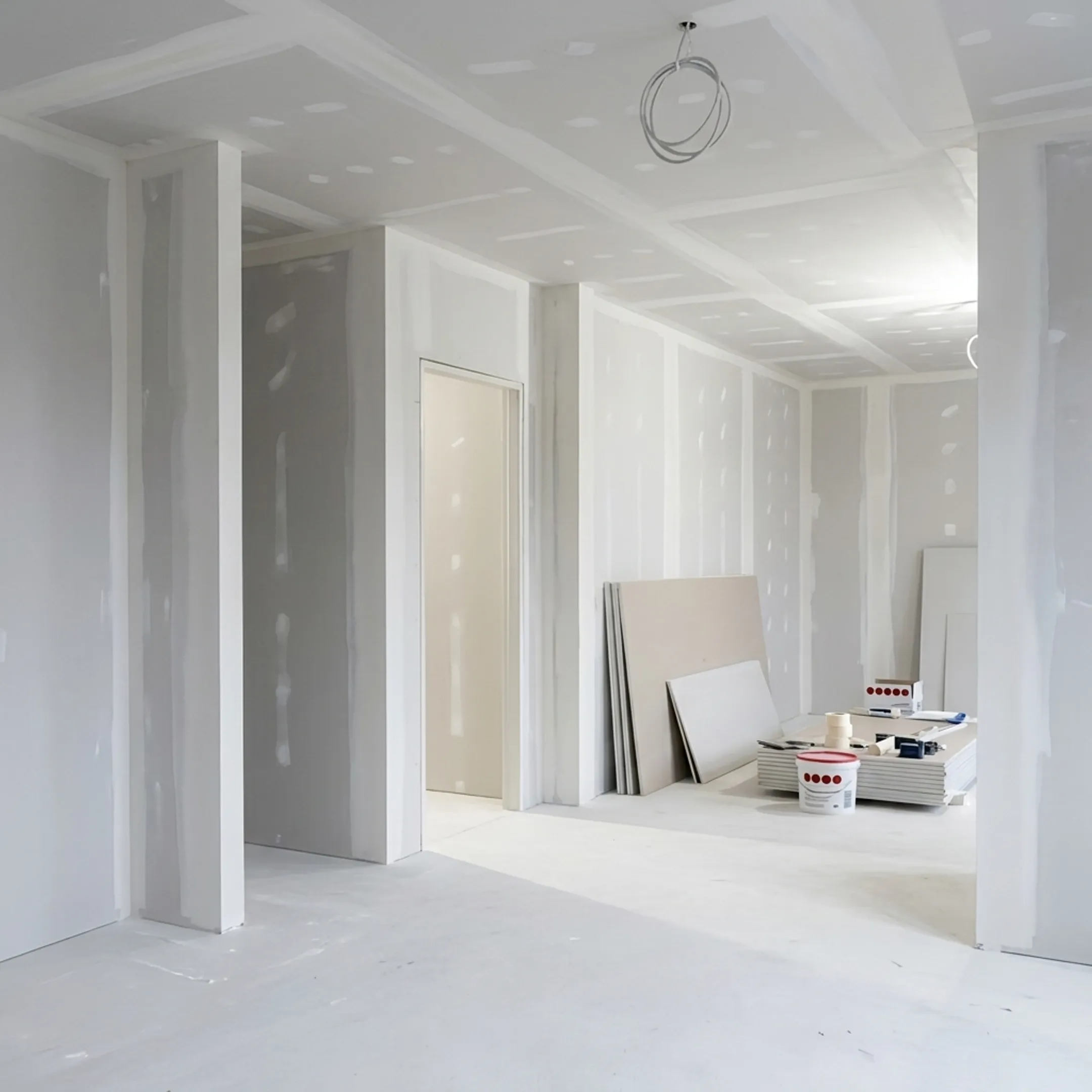 Finished drywall in a commercial office
