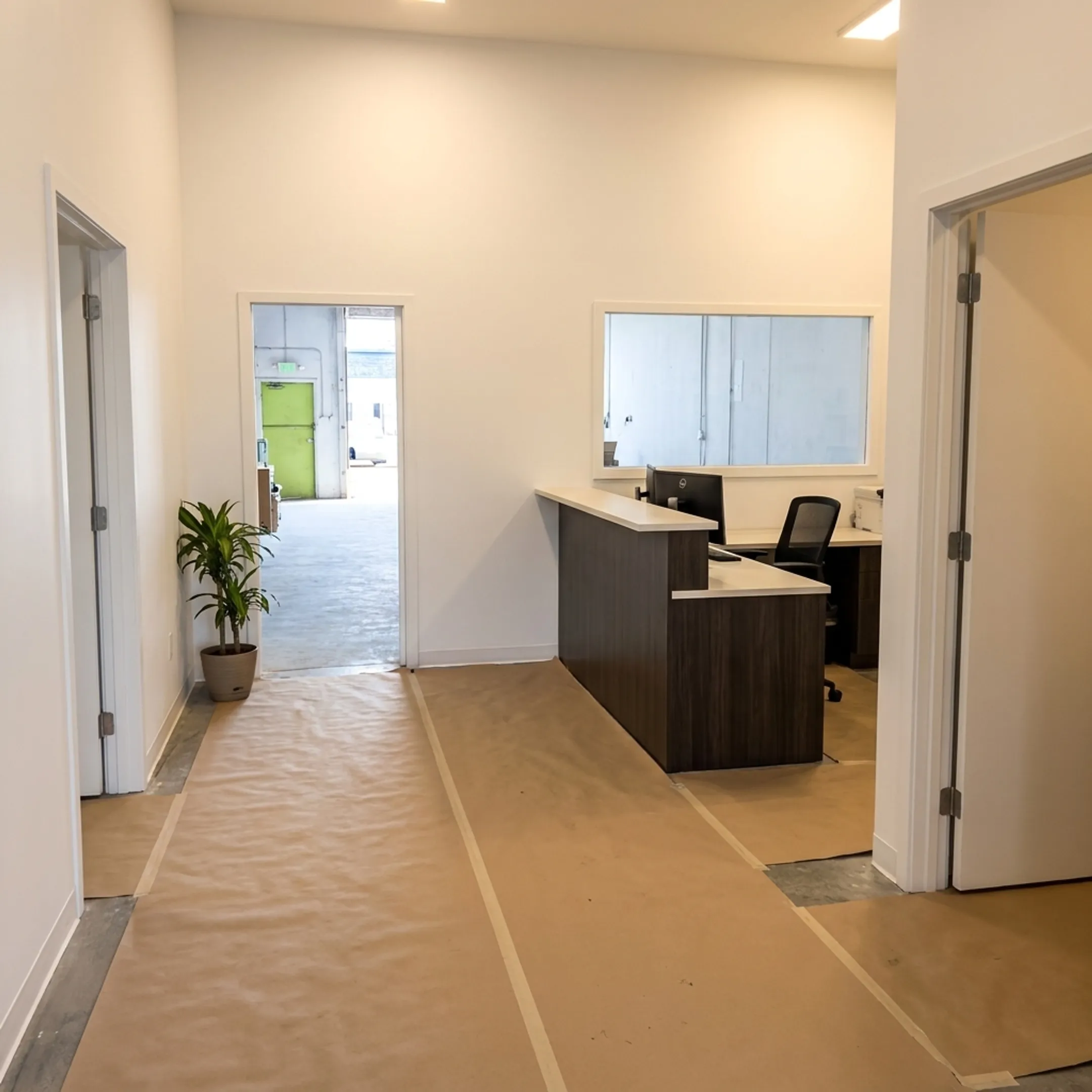 Freshly painted commercial lobby