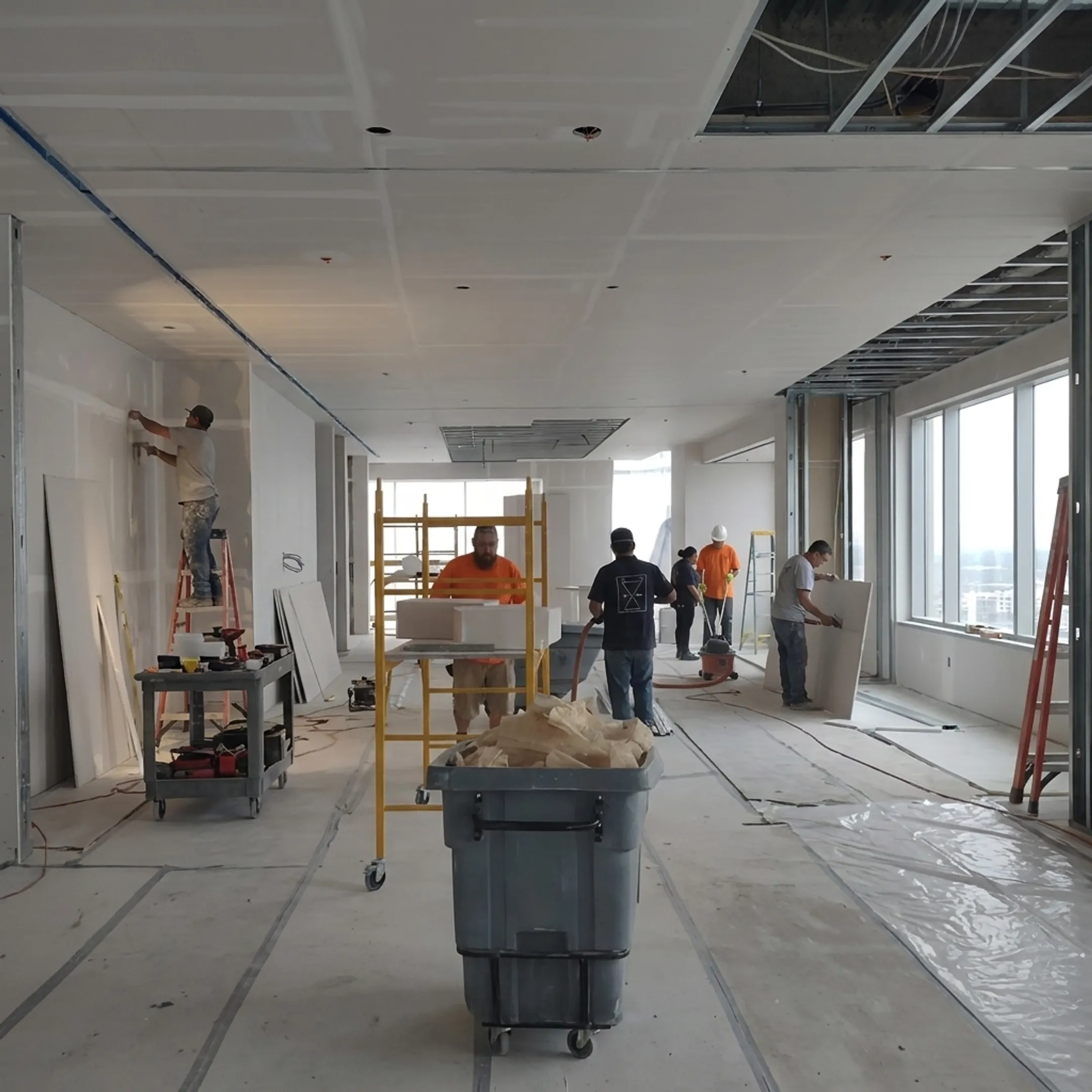 Team renovating a commercial interior