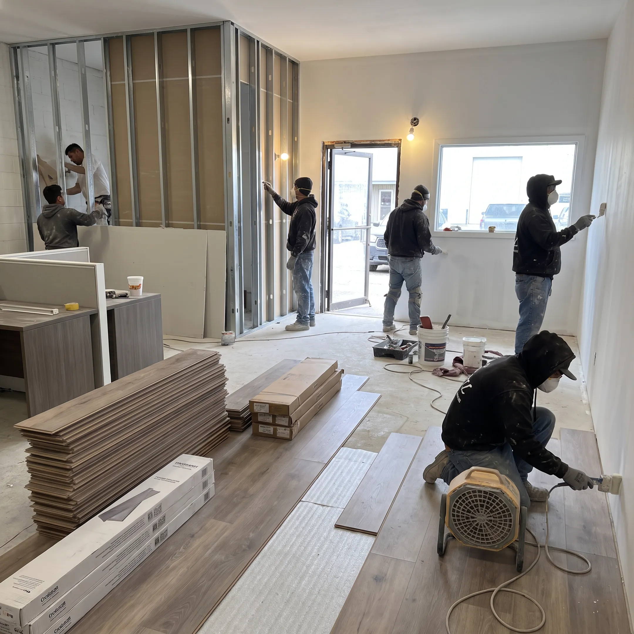 Modern office undergoing a commercial refit