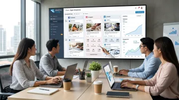 Pipeline Media team managing client social media accounts and analytics