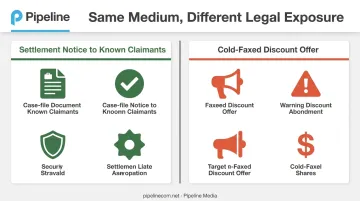 settlement notice versus advertisement fax comparison showing different TCPA legal exposure