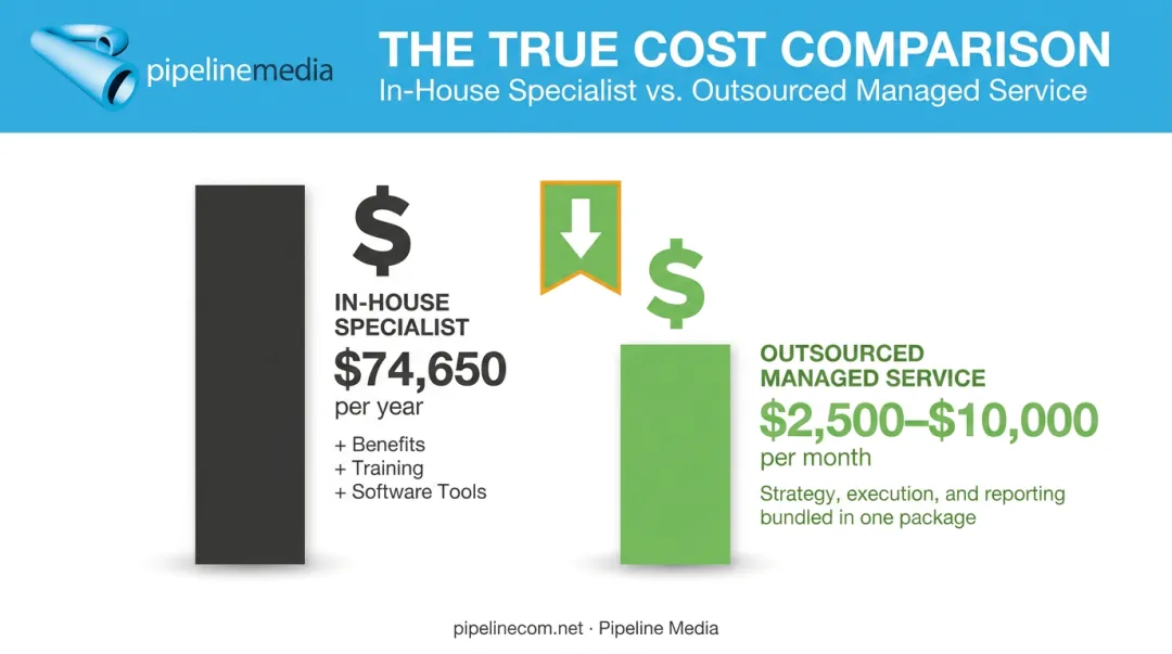 In-house email specialist salary versus outsourced managed email service monthly cost