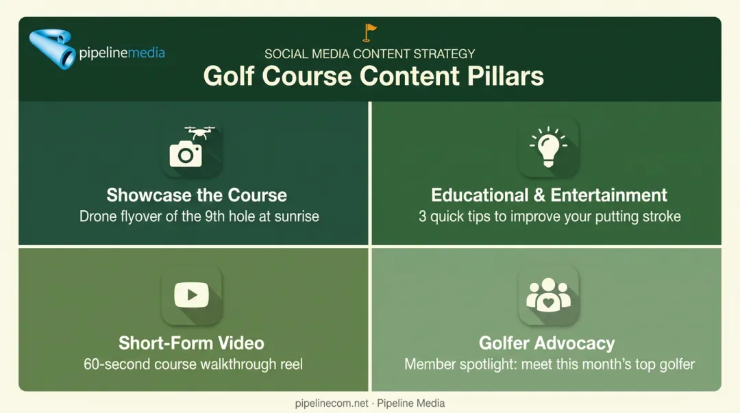 Four content pillars for golf course social media engagement strategy