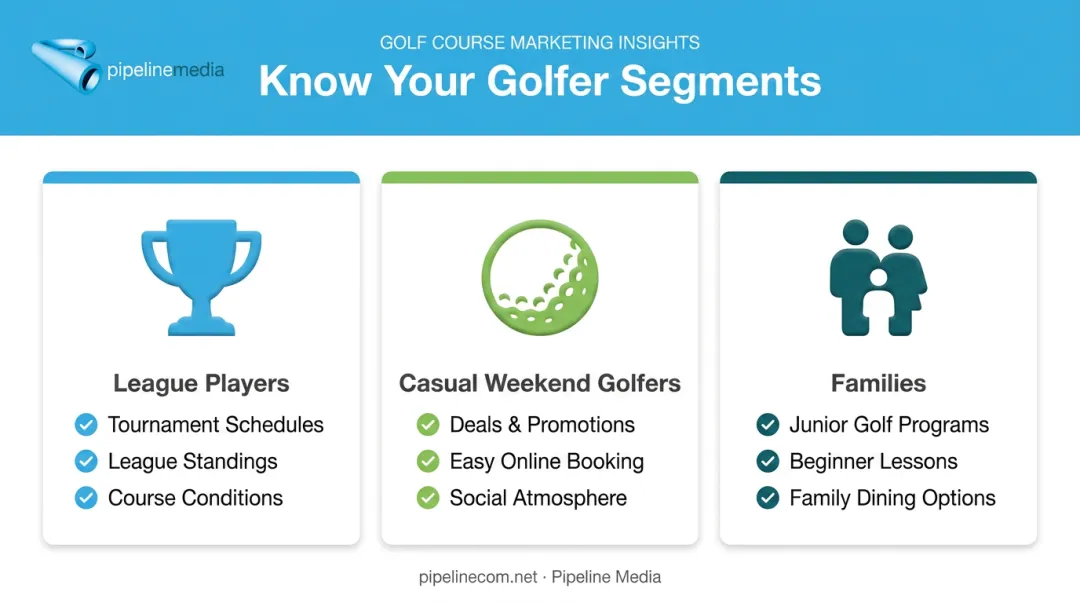 Three golfer audience segments and their social media content preferences