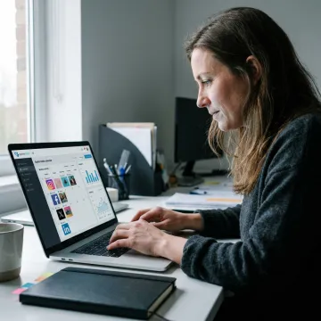Social media manager planning branded posts