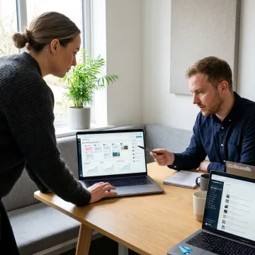 Social media team planning content calendar