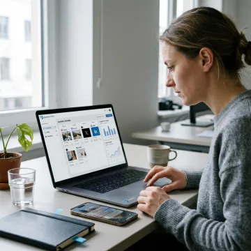 Social media manager scheduling branded posts